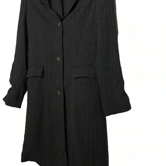 Aritzia Babaton Trent Pinstripe Dark Navy Long Sleeve Jacket Size 00 - Picture 7 of 12